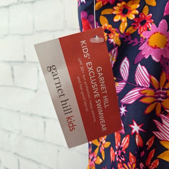 Garnet Hill Girls Size 8 Wave Rider Scrunch Back One Piece Swimsuit Floral NEW - Picture 5 of 8